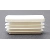 Plastic 1/2 x 1-1/2 inch White Rectangle Tubing Cap, Finishing