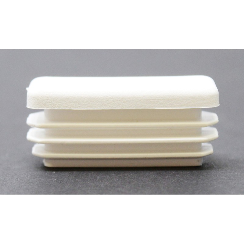 Plastic 1/2 x 1-1/2 inch White Rectangle Tubing Cap, Finishing
