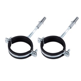 Specialist Clamp (Pack of 2) - Anti Vibration Single Metal Pipe Brackets, Ø 56-60 mm, Silver