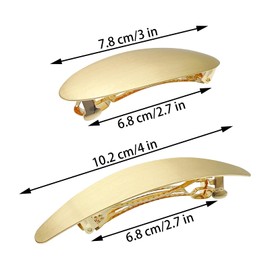 4Pcs French Metal Oval Hair Barrettes for Women, 3 Inch 4 Inch Large Clip Vintage Pins Decorative Wedding Prom Formal Accessories for Long Thick Hair