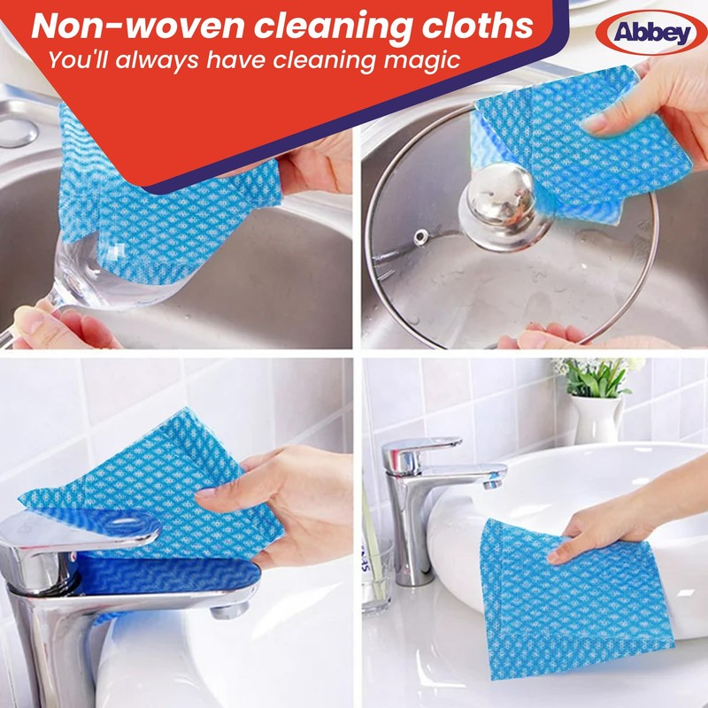 Abbey Pack of 50 Disposable J Cloths Non Woven Wipes