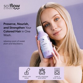 So!Flow Strength & Shine Shampoo for Coloured Hair - Enriched with a Blend of Natural Extracts and Proteins to Improve Resilience and Shine