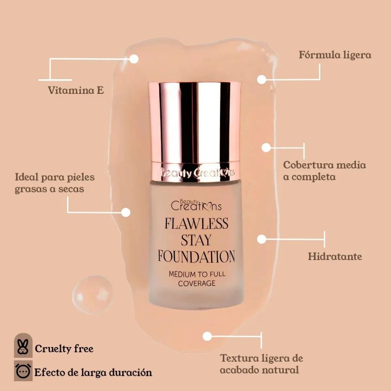 Base Liquida De Maquilllaje Flawless Stay Beauty Creations