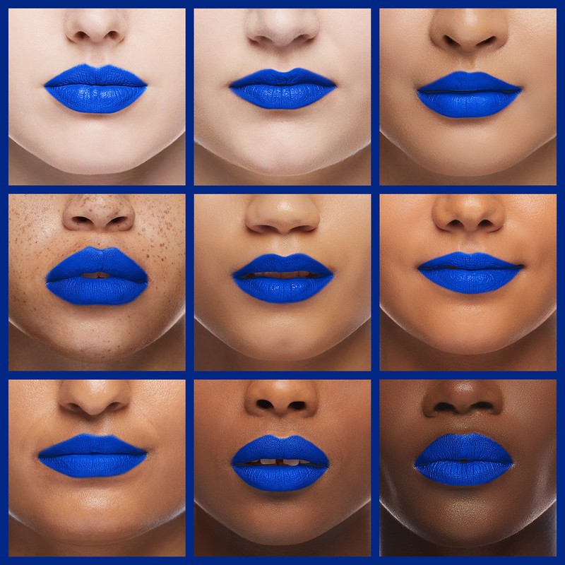 AMY'S DIARY 2pcs Blue Matte Lip Liner and Lipstick Makeup