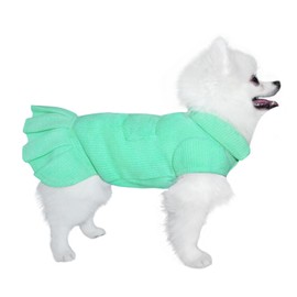 Topkins Dog Sweater Dress, Puppy Dress, Pet Sweaters for Dog Girls Dog Knitted Dress, Warm Pet Clothes, Dog Sports Knitwear for Small Medium Dogs, XS-XL (Green, L)