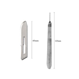 ABMRO Sterile Disposable Scalpel Blades No.10 with Scalpel Handle Suitable for Cutting, Pedicure, Craft, Modeling, Cutting Materials and Leather