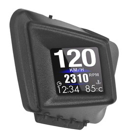 Medidor digital inteligente multifunción para automóvil, OBD2 + GPS Medidor inteligente Alarma de advertencia de exceso de velocidad Medidor de temperatura del agua Medidor de voltaje, Pantalla girada