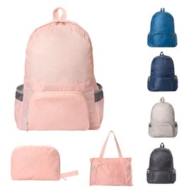 GWAWG 25L Ultra Lightweight Foldable Backpack, Small Rucksack Water Resistant Durable Packable Backpacks for Unisex Outdoor Camping Hiking Travelling Shopping Walking Hiking Biking (Pink)