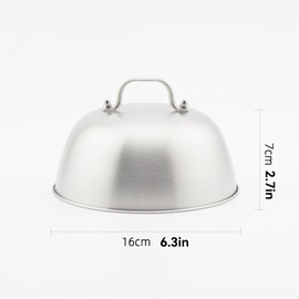2 Pack Hamburger Dome Cheese Melting Covers Stainless Steel Food Covers for Grilling Blackstone Griddle Accessories Durable Dome Lids for Melting Cheese and Basting BBQ and Grilling