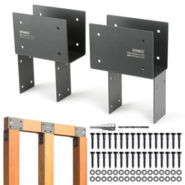 WOWACE 2 Pack 6x6 (Actual 5.5"x5.5") Heavy Duty Stainless Steel Pergola Brackets - End Post to Beam Connector for Gazebos, Patio Decks, Porches - Wood Post Cap Tie Bracket (Dark Gray)