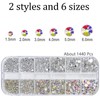 Nail Art Rhinestones Kit 1500pcs Nail Gems Ab Flatback Rhinestones