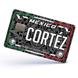 Cortez Credit Card Skin Cover Vinyl Stickers (4 Pack) -Mexican Decal Mexico Car Plate Adhesive Cortez