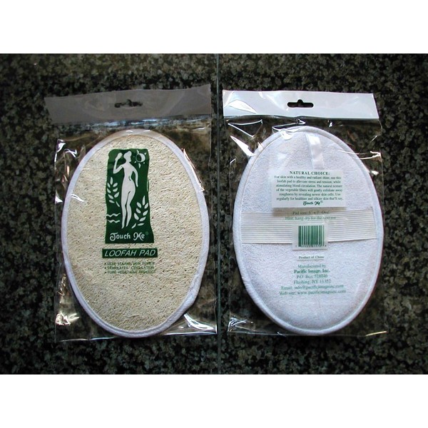 Natural Loofah/Terry Bath Body Exfoliating Scrub Pad (5" x 7") (3-Pack)