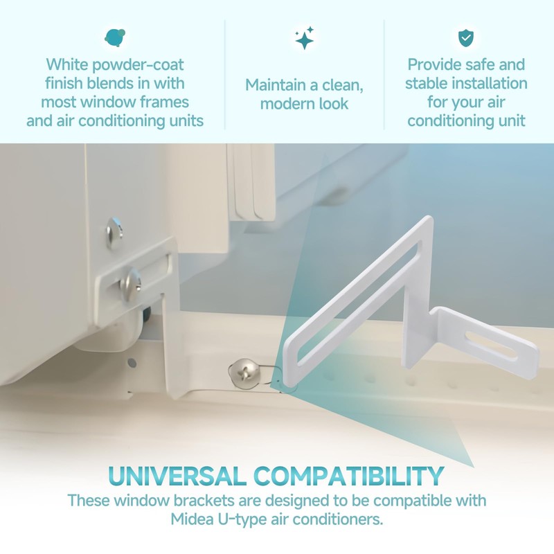 2-Pack applies to Midea U-Shaped Air Conditioner Iron Window Brackets