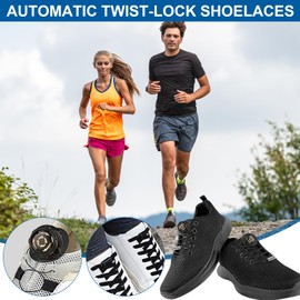 dcas Metallic Wire Laces, Automatic Buckle Rope Shoelaces for Metal Wire, Rotating Metal Wire Laces, Buckles with Automatic Rotating Buckles, Unisex (Black), Black, One Size