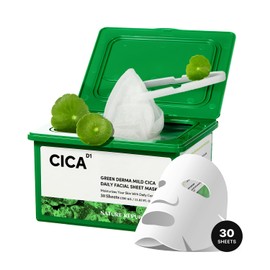 Nature Republic Cica Daily Facial Mask (30 sheets), Bulk Facial spa Mask for Moisturizing & Hydrating Glow, korean skin care All Skin Types