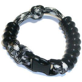 RedVex Compact Pace Counter Bead Bracelet - Land Navigation Bracelet - Choose Your Size and Color - Customization Available (Black and White, 8 inch)
