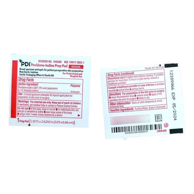 Toallitas Desechables Con Povidona Yodada 10% C/100