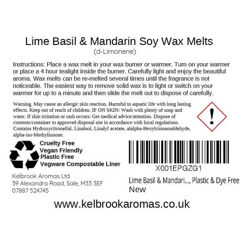 Wax Melts - Lime Basil & Mandarin | 16 Pack