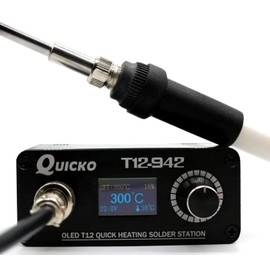 DC12-24V 75W T12-942 Soldering Iron Digital Soldering Station Adjustable temperature Autosleep/Auto power-off/one-key boost Comes with T12-K solder tip for RC toy electronics Repair fpv hobbist