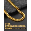 Mens Cuban Link Chain Necklace,Gold Cuban Chains,7mm Wide Hip Hop