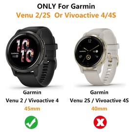 HOMTERN 2-Pack Cases Compatible with GARMIN Venu 2/Venu 2S And Vivoactive 4/Vivoactive 4S - 40mm/45mm, Flexible TPU Full Cover Shockproof Scratch-Proof Protector Case