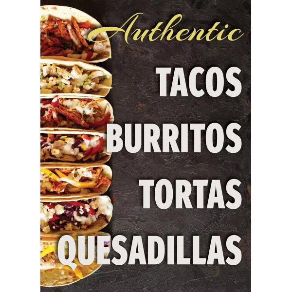 CommerceSigns Tacos Burritos Tortas Quesadillas | Retail Window Display Sign