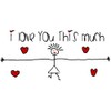 CafePress I Love You This Much 10"x3" Rectangle Vinyl Bumper