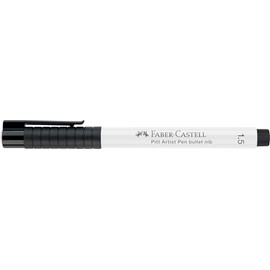 Faber-Castell 167893 - Pack of 5 Pitt Artist Pen, White, Line Width 1.5