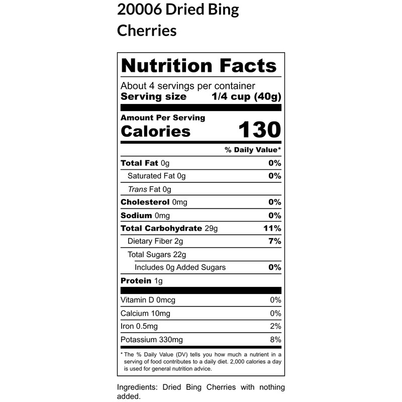 Chukar Cherries Bing Cherries - Premium Dried Fruit No Added