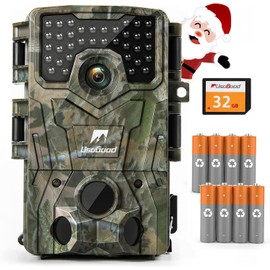 usogood Trail Camera,4K 36MP Game Camera with 8 Batteries&32GB Card,Trail Cameras with Night Vision Motion Activated Waterproof IP66, 120° Detection Angle,2.0”Screen Trail Cam for Wildlife Monitoring