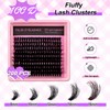 Eyelash Extensions Set, 200 Pieces, Fluffy Artificial Eyelash Clusters, Lashes