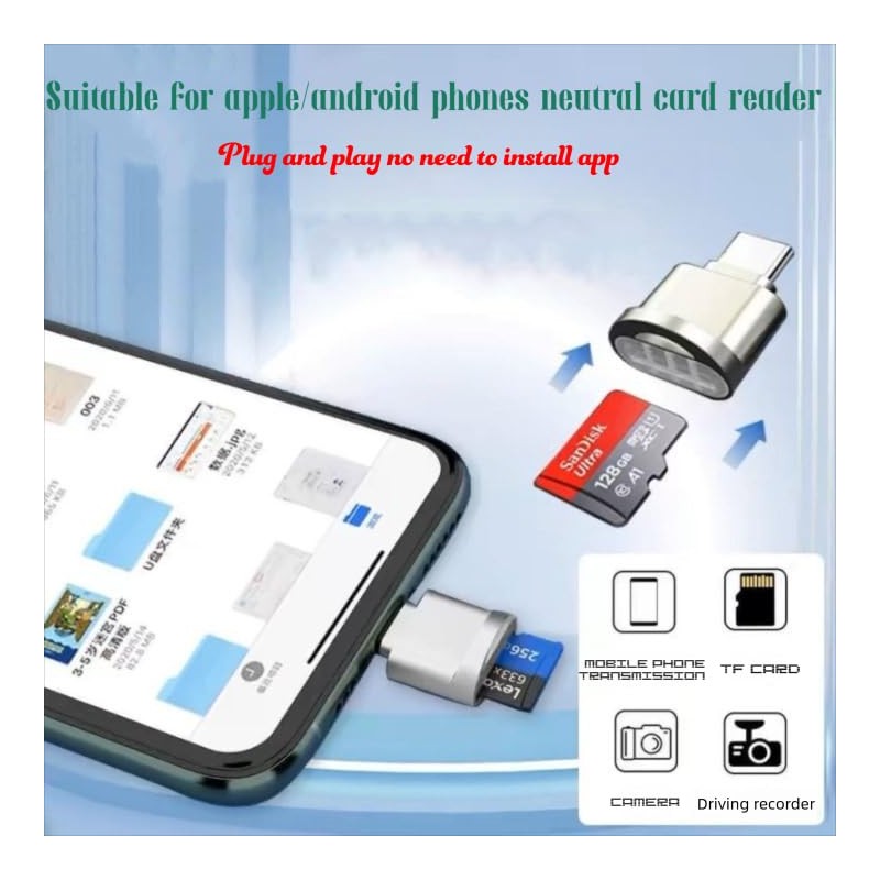 USB C Card Reader Portable Adapter,Type-C Micro SD Card Reader