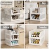 Proarea 5 Pack Stackable Plastic Storage Basket Closet Organizer Bin