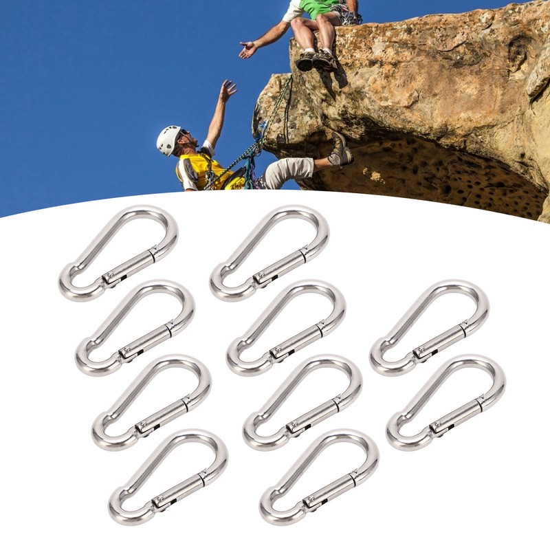 10Pcs Carabiner Clip Spring Snap Hook Heavy Duty Quick Link