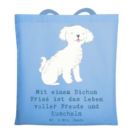 Mr. & Mrs. Panda Tragetasche Bichon Frisé Freude - Geschenk, Jutebeutel, Hunderassen Charakter, Einkaufstasche, Hund, Hunderassen Eigenschaften,