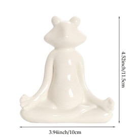 GJFASGF Meditation Frog Figurine, Zen Animal Frog Statue Decoration Yoga Statue, Suitable for Indoor and Outdoor Garden Decor, Ceramic Creative Frog Home Decoration Gift