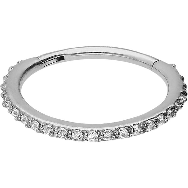 Piercingline Surgical Steel Segment Ring Clicker Crystal Piercing Septum Tragus
