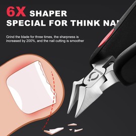 Clippers de uñas para uñas gruesas para ancianos, pinzas de uñas de un médico para ancianos con uñas cirúrgicas de acero inoxidable Trimmer Superper Pepitas afiladas Ligera Mancha suave