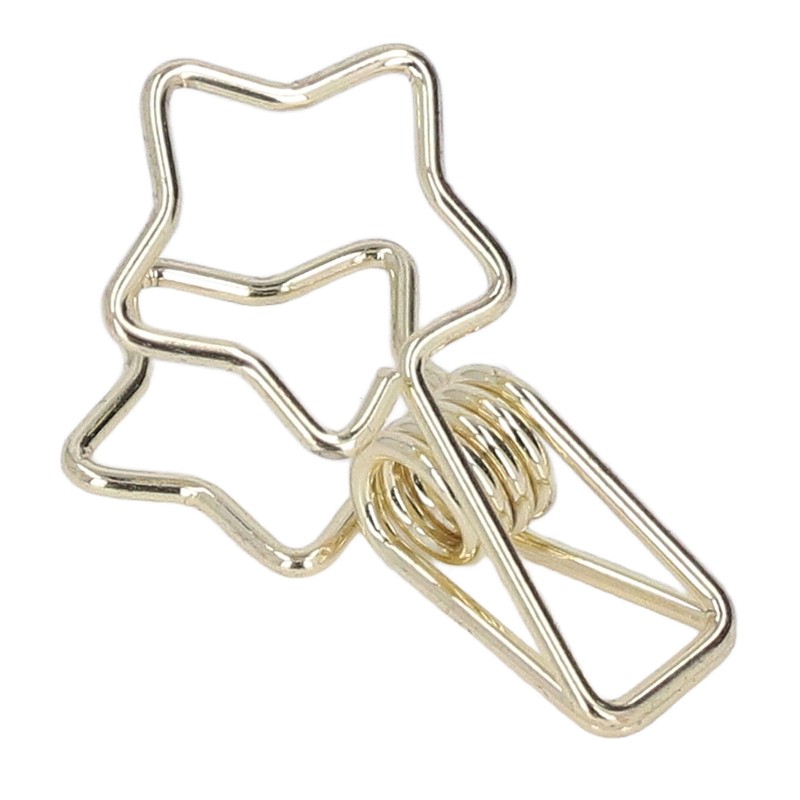100Pcs Star Binder Clips Hollow Out Cartoon Style Strong Clamping