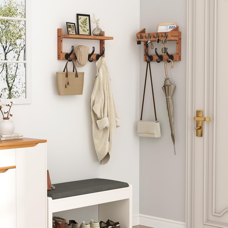Evermagin 29" Coat Rack Wall Mount with Shelf, 4 in