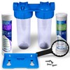 Dual Whole House Water Filter System, Transparent Standard Housings, Presser