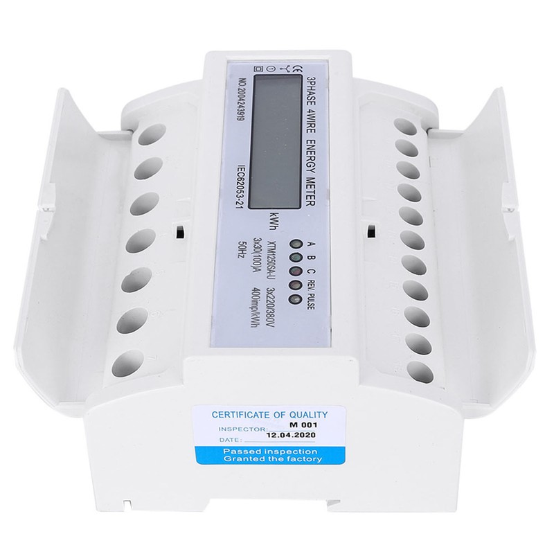 Digital 3 phase 4 Wire 7P Din Rail Electric Meter