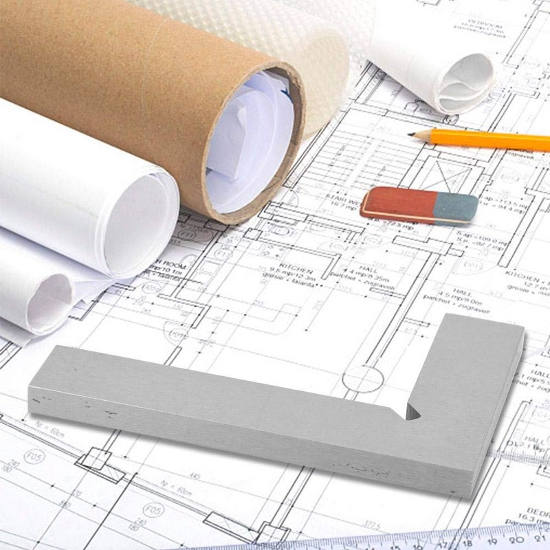 Stainless Steel Right Angle Ruler High Accuracy 2 Straight Edges