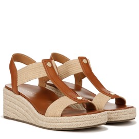Vionic Women's Calera Wedge Sandal, Camel Brown Leather, 11