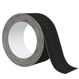 GTSE 2 Rolls, 50mm x 5m Black Anti Slip Tape, High Traction, Strong Grip Abrasive, Non Skid Tape for Indoor/Outdoor Use, Tread Warning Tape