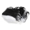 Black White Wig with Bangs Adjustable Breathable Net Synthetic Short