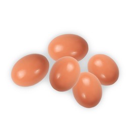 Pack of 5 Easter Eggs, Wooden Brown Fake Emergency Eggs for Crafts, Decorating, Let Chickens Lay Eggs, Chicken Coop Accessories