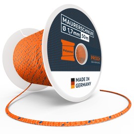 Presch Mason's Line 50 m | Diameter 1.7 mm | Polyester | Tear-Resistant, Weather-Resistant Guide Line with Spool | Knot-proof Construction Cord - Extremely Durable and High Quality