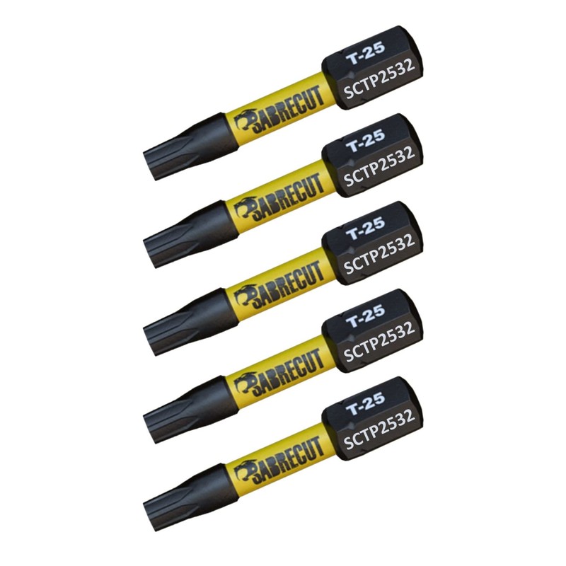 5 x SabreCut SCTP2532_5 32mm T25 TX25 Torx Tamper Proof